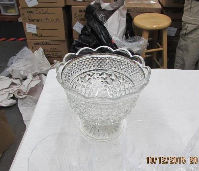 Crystal bowl restored after soot 