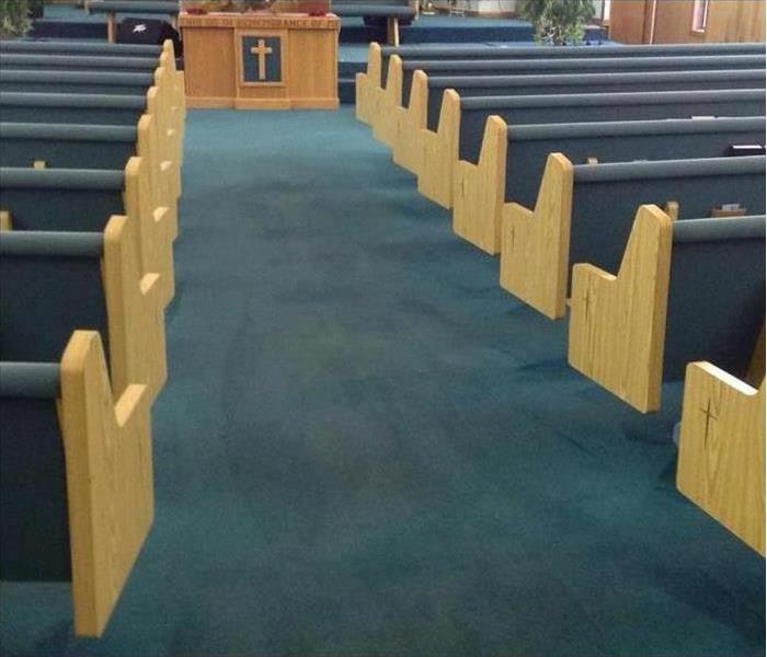 Church carpet dried after sustained water damage